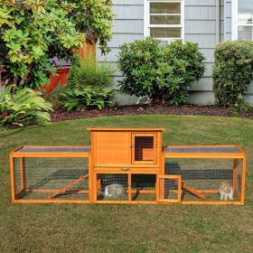 Large Triple-Compartment Rabbit Hutch - Orange