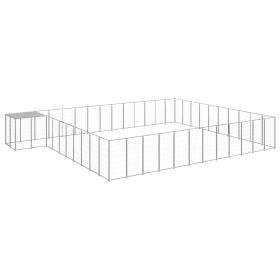 Dog Kennel Silver 403.8 ftÂ² Steel
