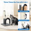 18 Inch Cat Scratching Post Pad with Cat Self Groomer,Cat Scratcher with Cat Brush,Kitten Scratch Post with Activity Dangling Ball,Indoor Cat Scratch