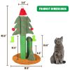 32'' Cat Scratching Post, Tall Christmas Tree Cat Scratcher with 3 Posts and Cute Dangling Teaser Balls, Natural Sisal Rope Cat Toys for Kitty and Adu
