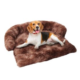 Dog Bed Mat For Couch - Non-Slip (Color: Tiedye Dark Coffee, size: 43x41x7inch)