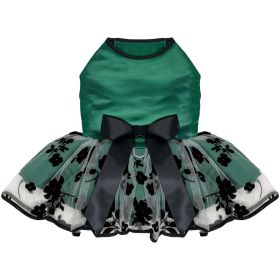 Green and Black Satin Dress (size: medium)
